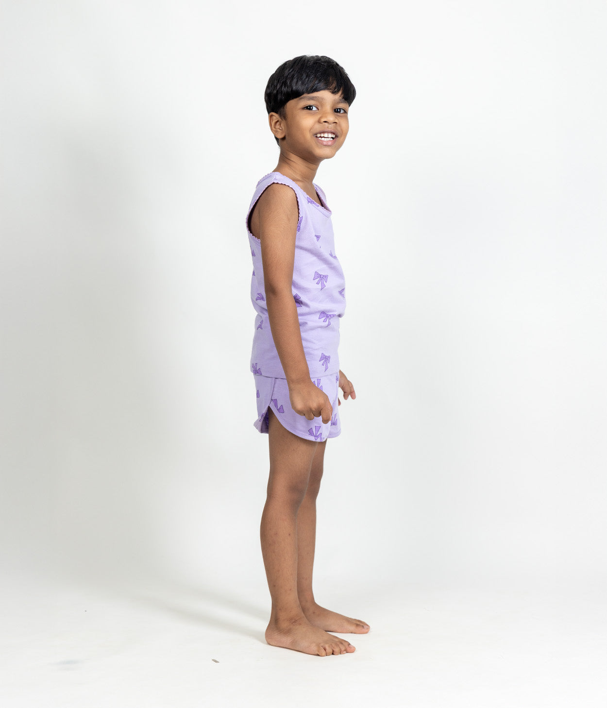 Lilac Bows Kids Sleeveless Set
