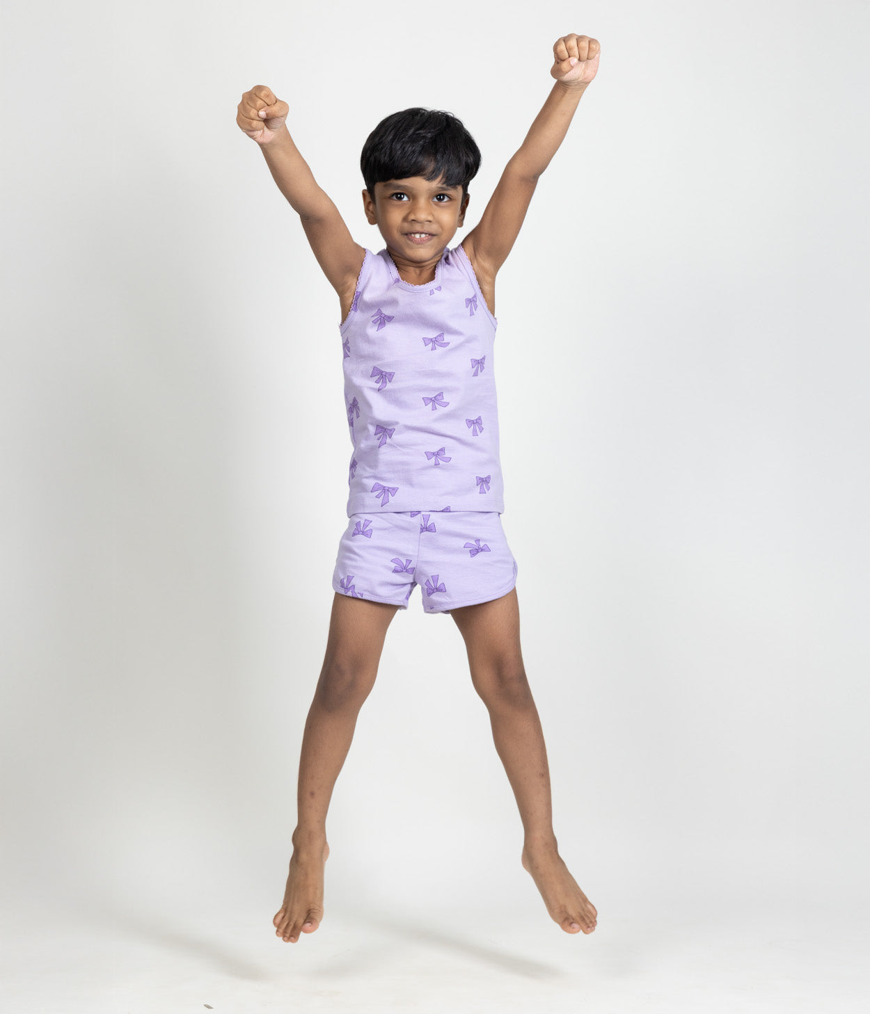 Lilac Bows Kids Sleeveless Set
