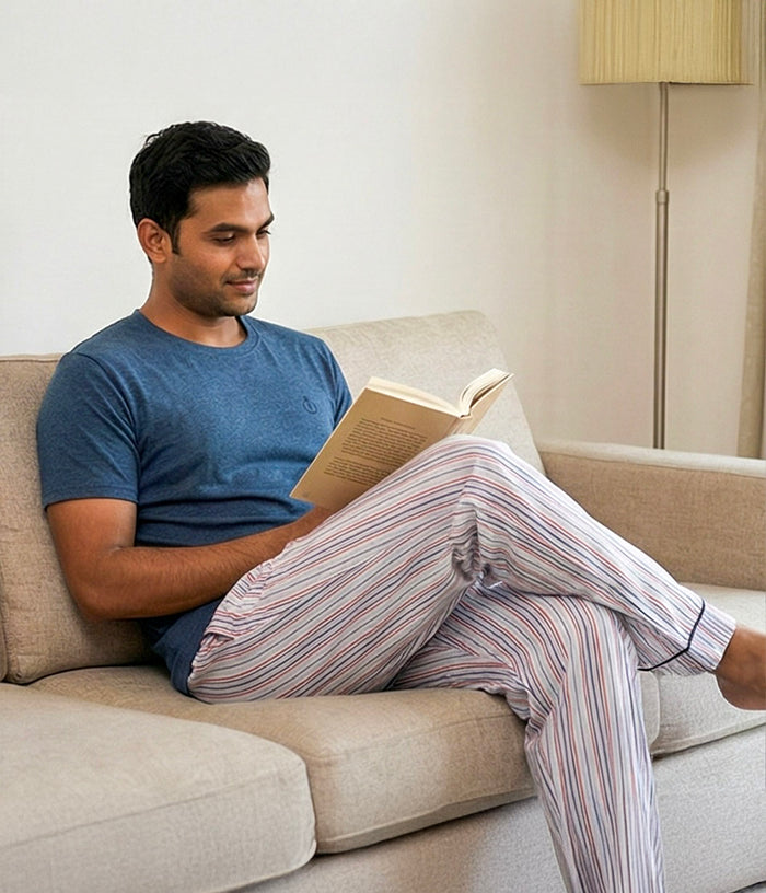 Infinity Mens Multicolor Striped Pyjama