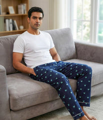 Wolfpack Navy Printed Mens Pyjama