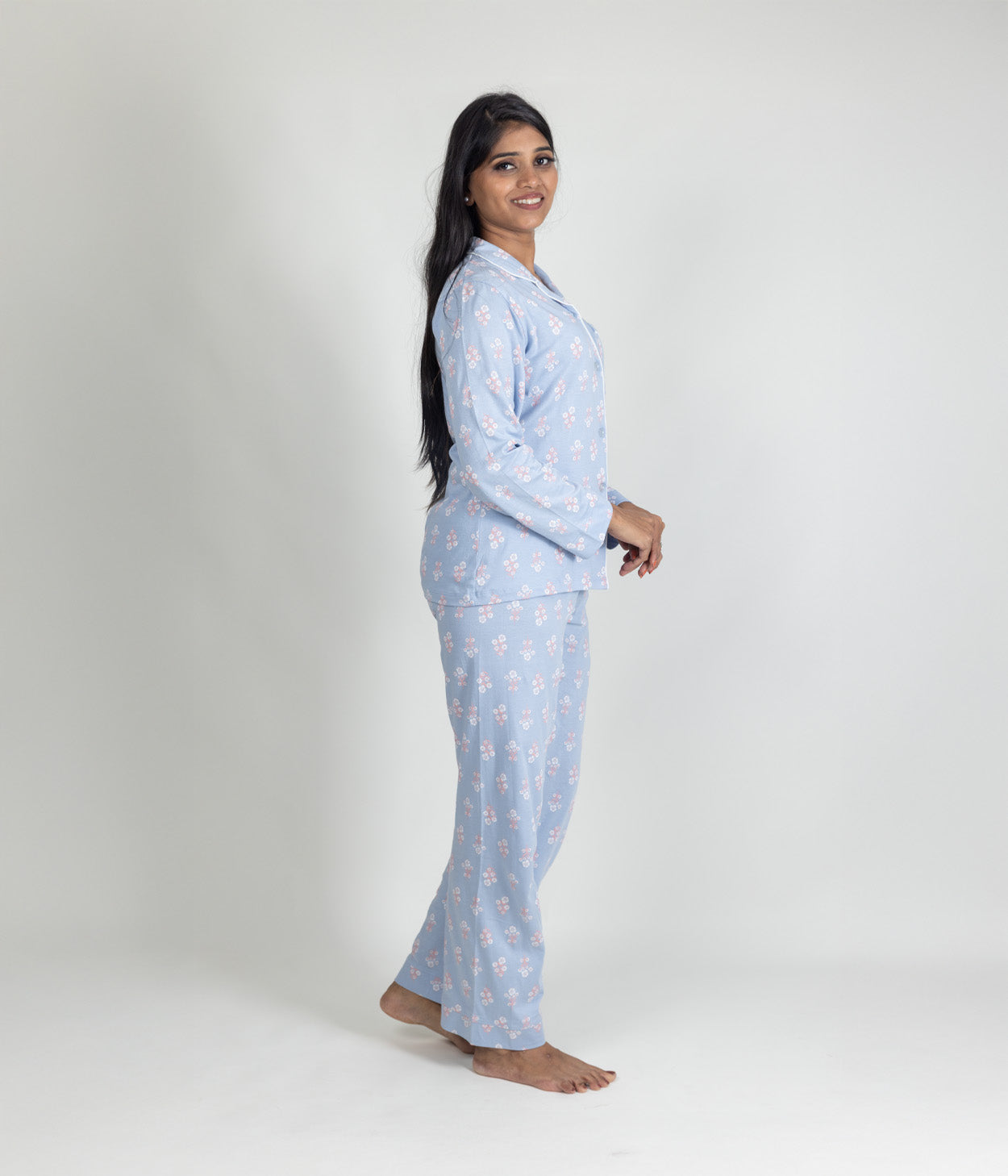 Blossoms Blue Women's Nightset