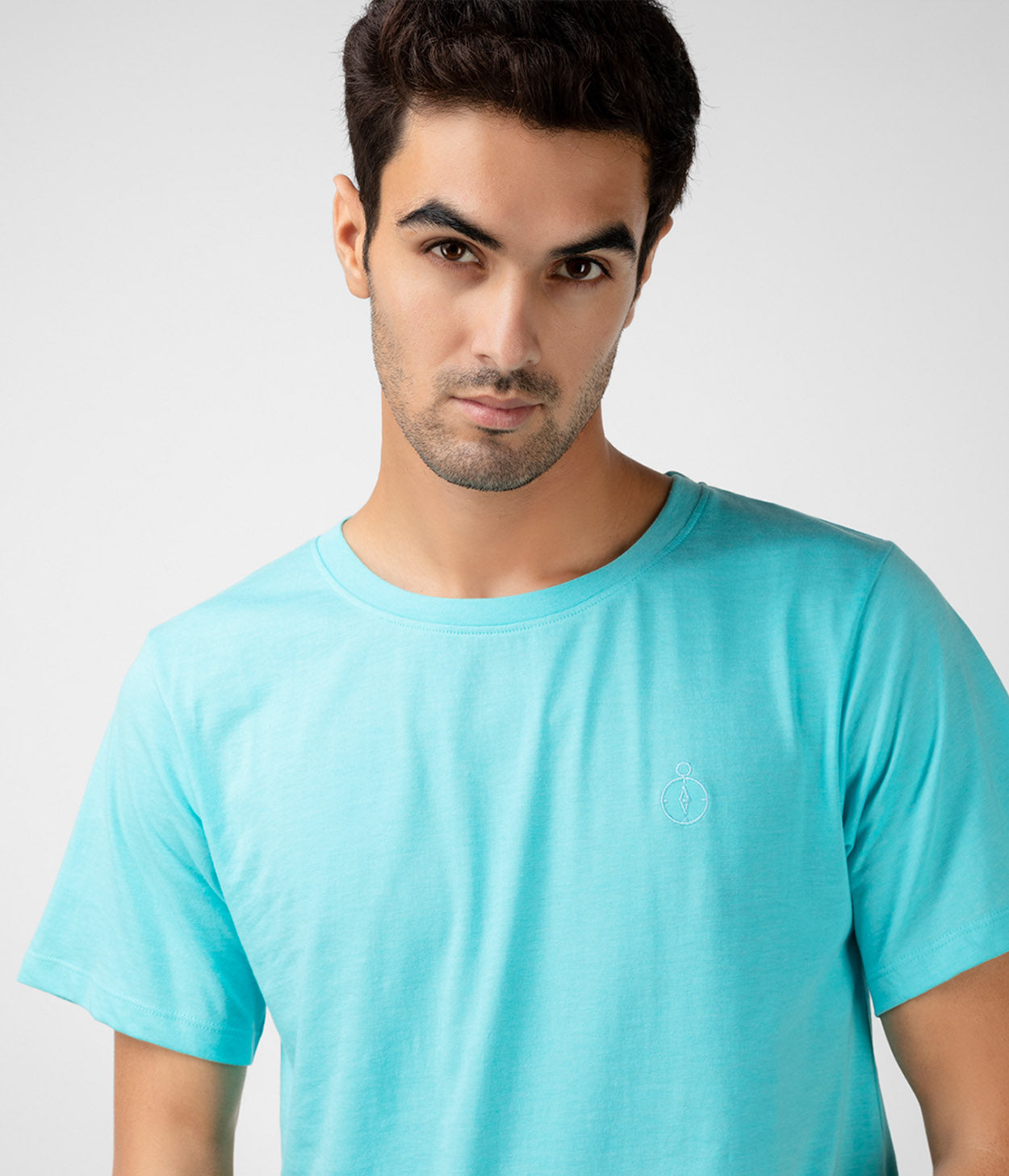 Aqua Solid Mens T-Shirt