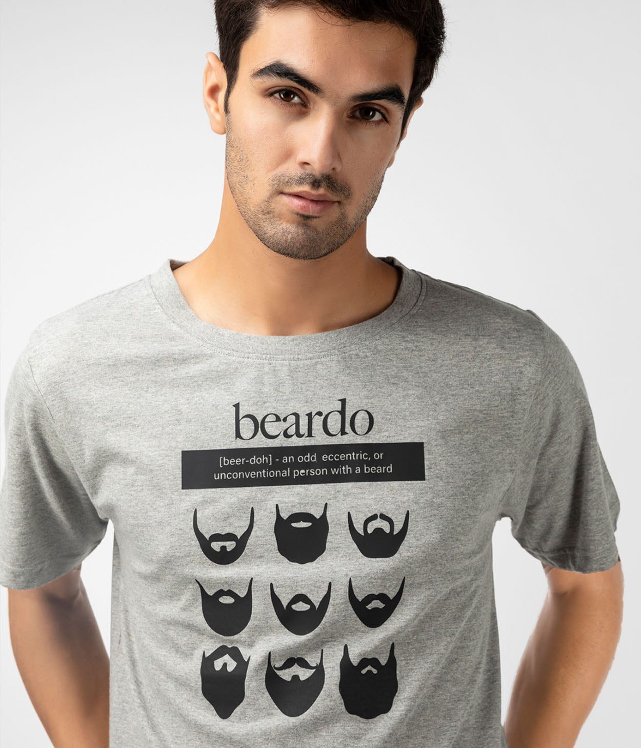Grey Beardo Printed Mens T-Shirt
