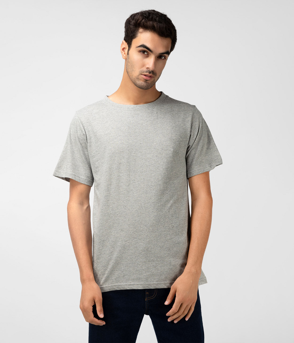 Grey Solid Mens T-Shirt
