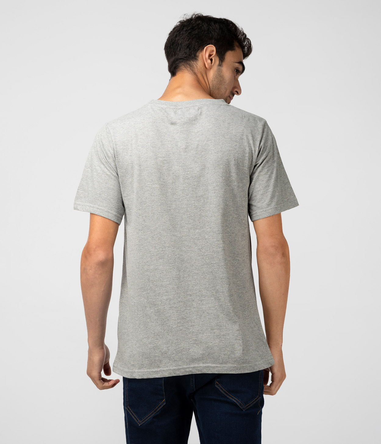 Grey Solid Mens T-Shirt