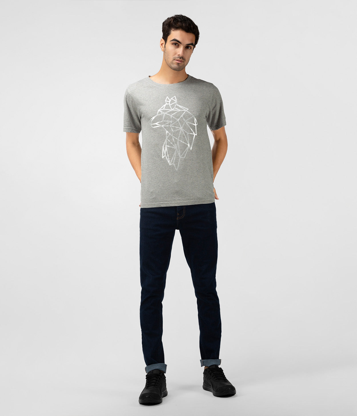 Grey Wolf Printed Mens T-Shirt