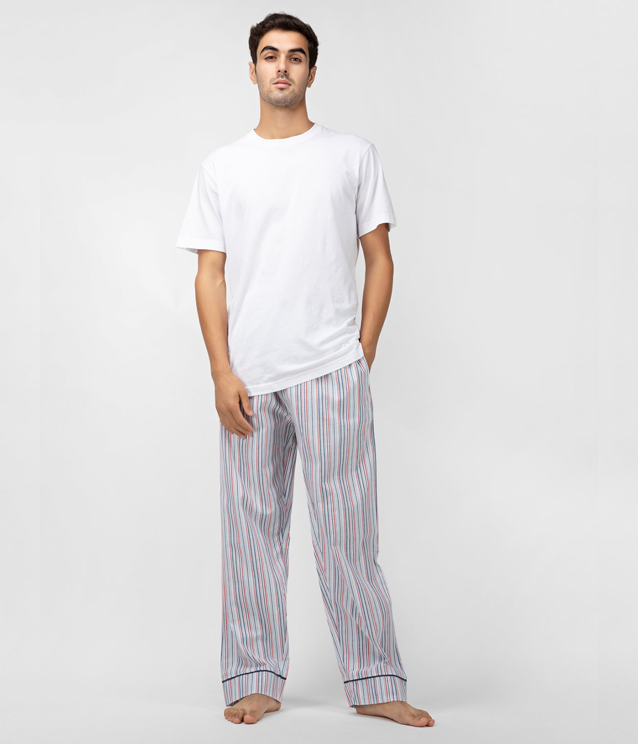 Infinity Mens Multicolor Striped Pyjama