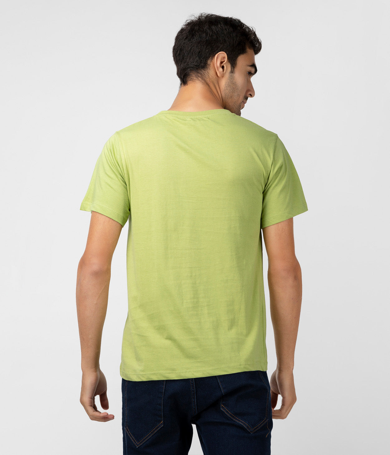 Lime Green Printed Mens T-Shirt