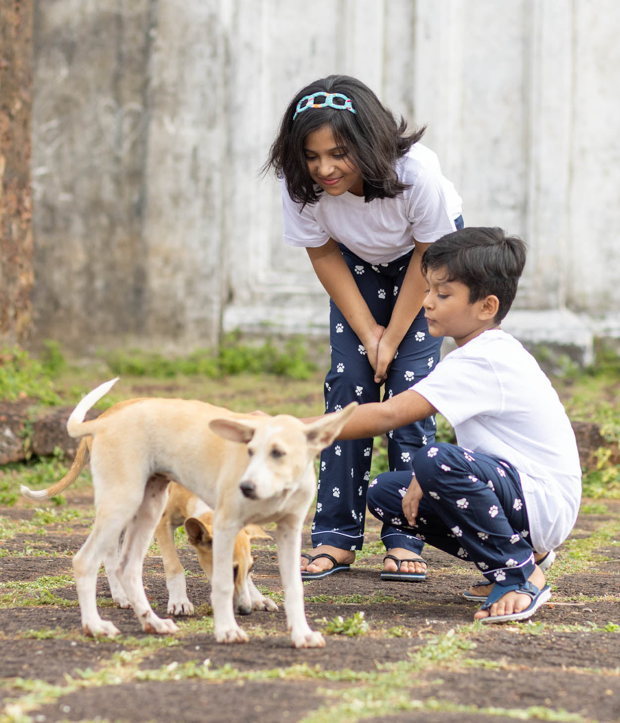 Paws Navy Printed Kids Pyjama