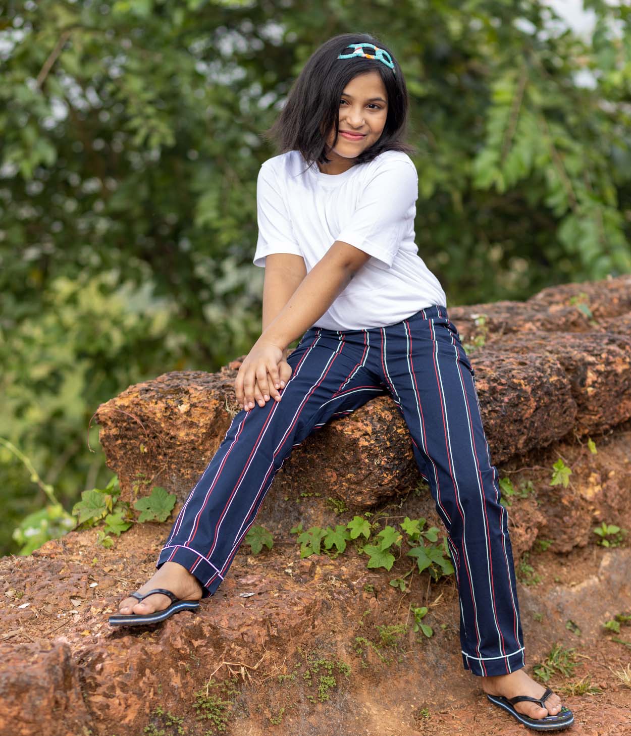 Pinstripes Navy Striped Kids Pyjama