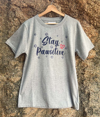 Stay Pawsitive Printed T-shirt