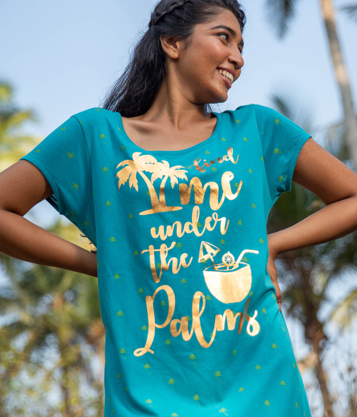 Find Me Under the Palms Womens Sleeptee