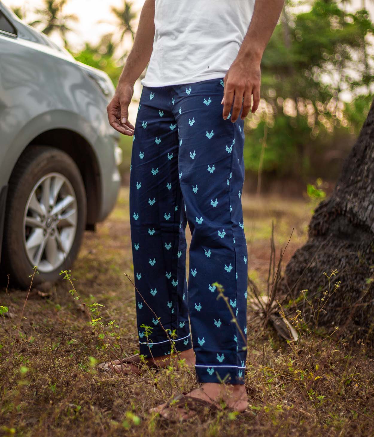 Wolfpack Navy Printed Mens Pyjama